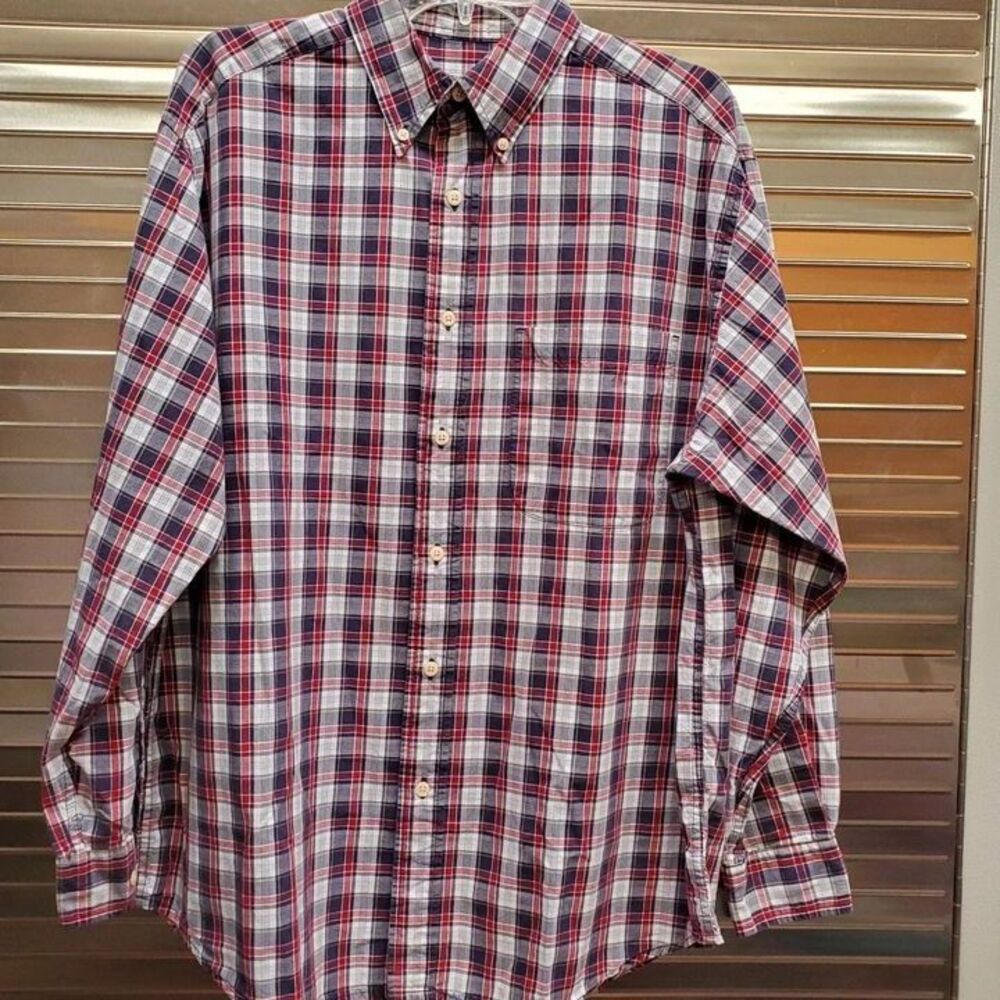 Vintage Eddie Bauer Silver "E" Men's plaid shirt